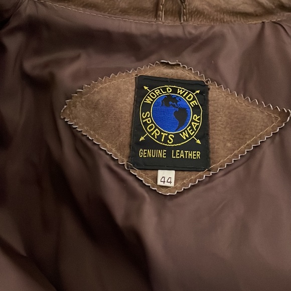 Vintage 70’s WWS Tan Suede Leather Bomber Jacket Pig Split Leather - Picture 9 of 16